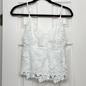 White Lace Abercrombie Tank Top